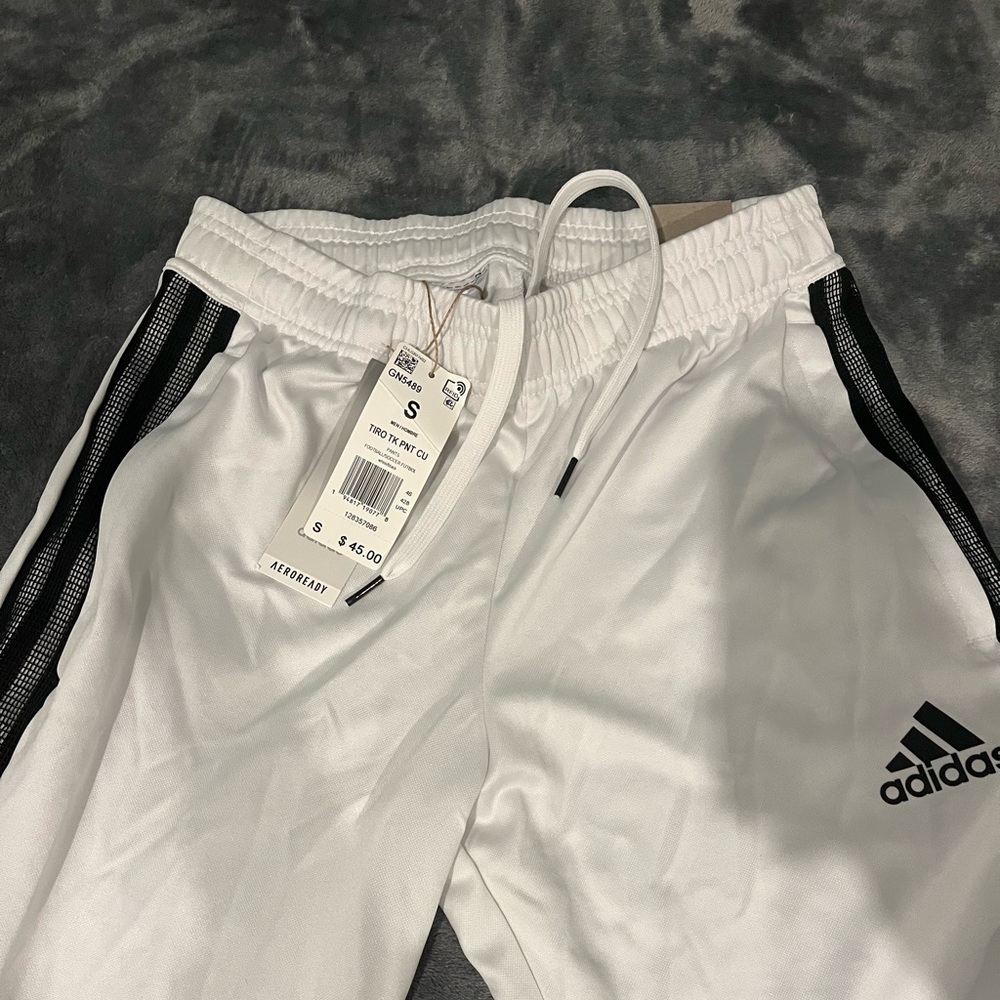white adidas men’s sweatpants